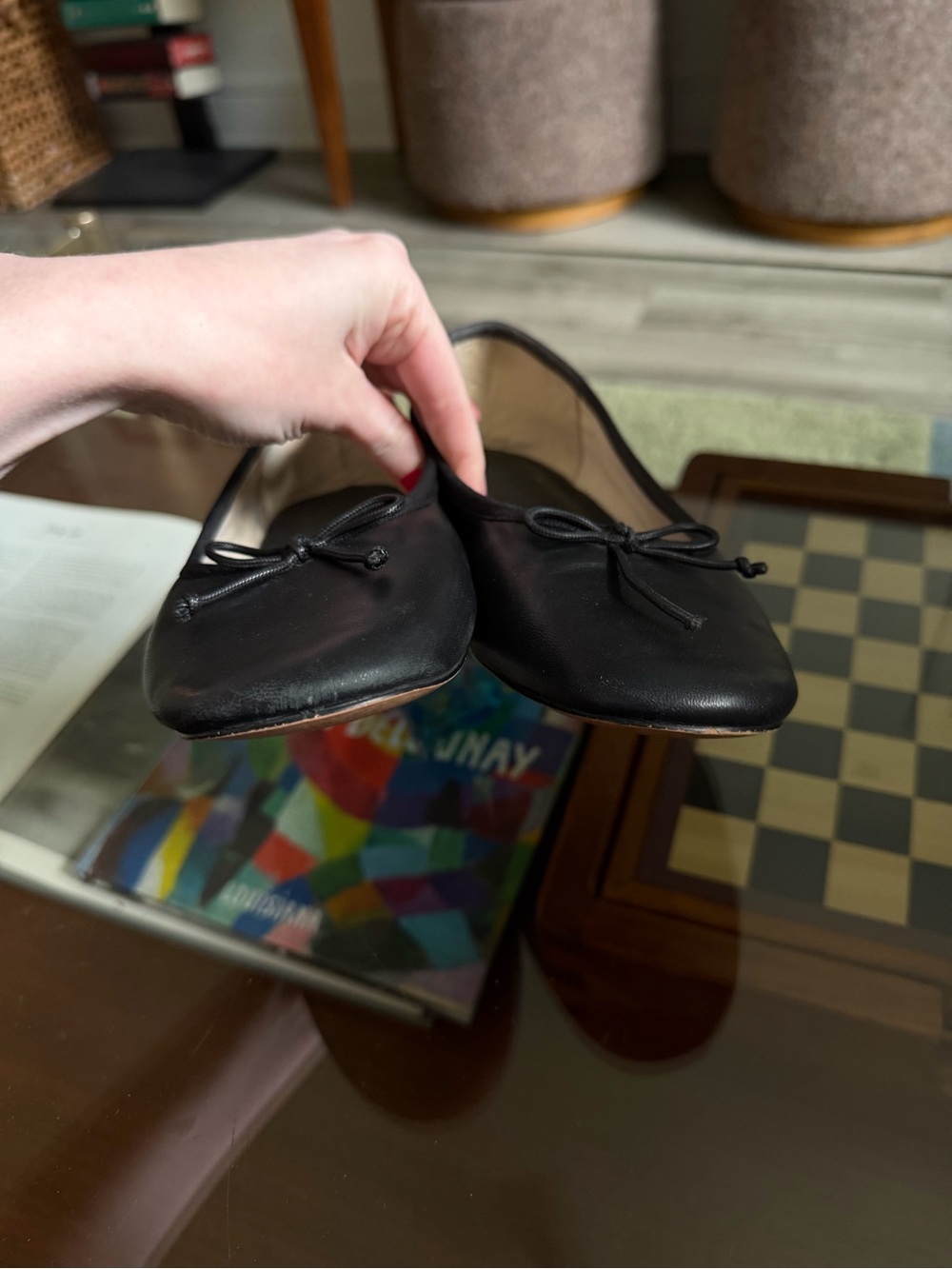 J CREW • black leather andie ballet flats - Picture 6 of 8